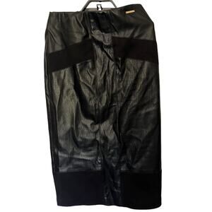 Marc New York Faux Leather Suede Maxi Pencil Skirt Sz XS Goth Y2k Street Rocker